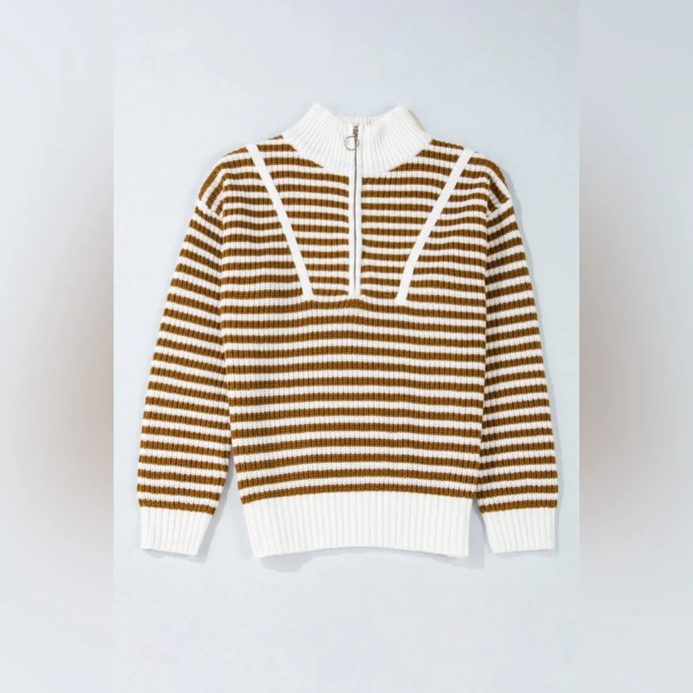 Elle quarter zip up drop shoulder sweater - Picture 3 of 4